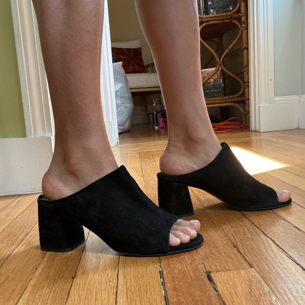 Rebecca Minkoff Black Suede Mules